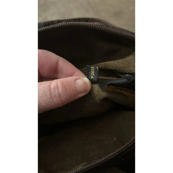 Joli Vintage Dark Brown Eel Skin Leather Shoulder Bag Women's Casual - Picture 5 of 5